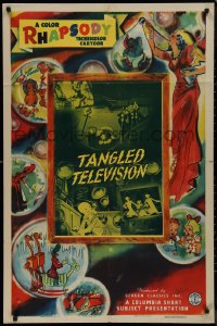 9p0619 TANGLED TELEVISION 1sh 1940 Columbia Color Rhapsody animated short, ultra rare!