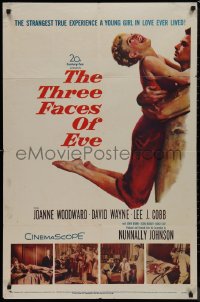 9p0625 THREE FACES OF EVE 1sh 1957 David Wayne, Joanne Woodward has multiple personalities!