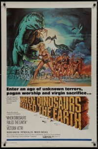 9p0631 WHEN DINOSAURS RULED THE EARTH 1sh 1971 Hammer, artwork of sexy cavewoman Victoria Vetri!