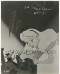 9p0646 ALICE IN WONDERLAND 7.25x9 still 1951 giant alice glaring down at the Queen of Hearts!