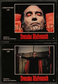 9p0149 SCARS OF DRACULA 8 German LCs R1970s vampire Christopher Lee, Hammer horror, w/ border!