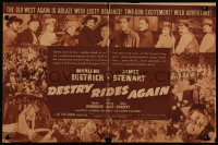 9p0068 DESTRY RIDES AGAIN herald 1939 James Stewart & sexy Marlene Dietrich as Frenchy, classic!