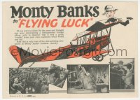 9p0049 FLYING LUCK herald 1927 great art of pilot Monty Banks, beautiful young Jean Arthur, rare!