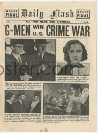 9p0032 G-MEN English herald 1935 federal agent James Cagney, Ann Dvorak, cool newspaper design, rare!