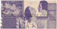 9p0086 QUEEN CHRISTINA die-cut herald 1933 incredible art of Greta Garbo, John Gilbert, ultra rare!