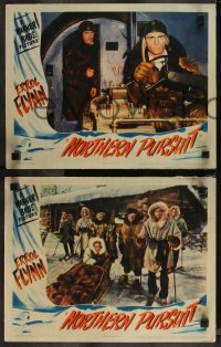 9p1402 NORTHERN PURSUIT 6 LCs 1943 Mountie Errol Flynn pretends to help Nazis & betray Canada
