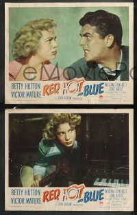 9p1375 RED, HOT & BLUE 8 LCs 1949 great images of Victor Mature, sexy dancer Betty Hutton!