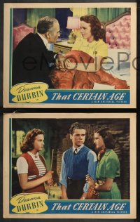 9p1418 THAT CERTAIN AGE 4 LCs 1938 great images of cast with Deanna Durbin, Melvyn Douglas!
