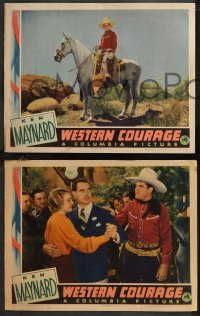 9p1410 WESTERN COURAGE 5 LCs 1935 cowboy Ken Maynard & his horse Tarzan with pretty Geneva Mitchell!