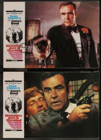 9p0096 DIAMONDS ARE FOREVER 10 Spanish LCs R1983 border art of Connery as James Bond 007 by McGinnis!