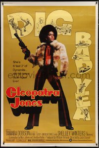 9r0140 CLEOPATRA JONES style A 40x60 1973 dynamite Dobson in fur is hottest super agent ever, rare!