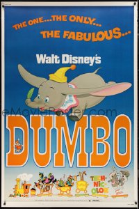 9r0146 DUMBO 40x60 R1976 colorful art from Walt Disney circus elephant classic, the one and only!