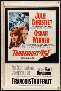9r0149 FAHRENHEIT 451 40x60 1967 Francois Truffaut, Julie Christie, Oskar Werner, Ray Bradbury!