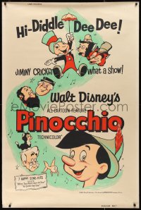 9r0163 PINOCCHIO 40x60 R1962 Disney cartoon about a wooden boy who wants to be real!