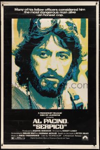 9r0165 SERPICO 40x60 1974 great image of undercover cop Al Pacino, Sidney Lumet crime classic!