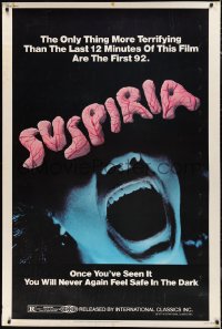 9r0171 SUSPIRIA 40x60 1977 classic Dario Argento horror, cool close up screaming mouth image!