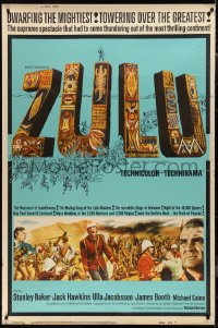 9r0180 ZULU style Y 40x60 1964 Stanley Baker & Michael Caine classic, dwarfing the mightiest!