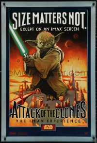 9r1048 ATTACK OF THE CLONES IMAX DS 1sh 2002 Star Wars Episode II, Yoda, size matters not!