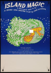 9r0411 ISLAND MAGIC Aust special poster 1972 L. John Hitchcock surfing documentary, different art!