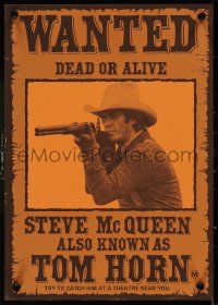 9r0413 TOM HORN Aust special poster 1980 see cowboy Steve McQueen in the title role before he sees you!