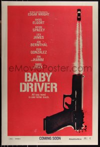 9r1055 BABY DRIVER int'l teaser DS 1sh 2017 Elgort in the title role, Spacey, James, Jon Bernthal!