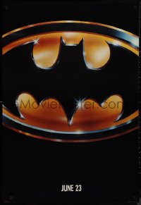 9r1065 BATMAN teaser 1sh 1989 directed by Tim Burton, cool image of Bat logo, matte finish!