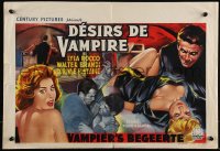 9r0526 PLAYGIRLS & THE VAMPIRE Belgian 1963 Italian horror, cool art of vampire & sexy girls!