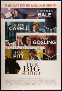 9r1075 BIG SHORT int'l advance DS 1sh 2015 Christian Bale, Steve Carell, Ryan Gosling, Brad Pitt!