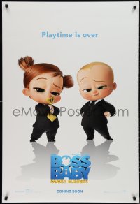 9r1091 BOSS BABY: FAMILY BUSINESS teaser DS 1sh 2021 image of infants in suits, playtime is over!