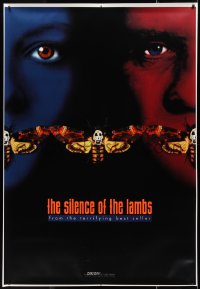 9r0117 SILENCE OF THE LAMBS DS bus stop 1991 Jodie Foster and Anthony Hopkins with moth over mouths!
