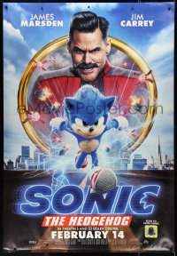 9r0118 SONIC THE HEDGEHOG DS bus stop 2020 James Marsden, Carrey, Ben Schwartz in the title role!