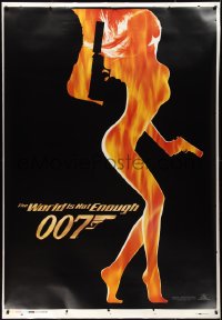 9r0129 WORLD IS NOT ENOUGH printer's test DS bus stop 1999 James Bond, flaming silhouette of woman!