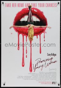9r0290 PROMISING YOUNG WOMAN advance DS Canadian 1sh 2020 woman over lips dripping blood, April 17!