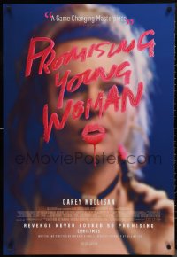 9r0289 PROMISING YOUNG WOMAN advance DS Canadian 1sh 2020 Mulligan drawing w/lipstick, Christmas!