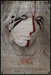 9r1103 CLAN OF THE CAVE BEAR 1sh 1986 fantastic close-up image of Daryl Hannah in tribal make up!