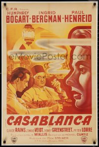 9r0475 CASABLANCA 24x36 commercial poster 1992 Humphrey Bogart & Bergman, from the French poster!
