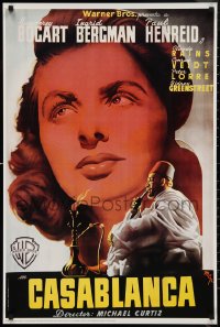 9r0473 CASABLANCA 24x36 commercial poster 1992 Humphrey Bogart & Bergman, from the Spanish poster!