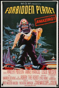9r0479 FORBIDDEN PLANET 24x36 commercial poster 1993 Robby the Robot holding sexy Anne Francis!