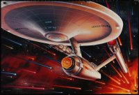 9r0485 STAR TREK CREW 27x40 commercial poster 1991 the Starship Enterprise traveling through space!