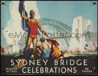 9r0487 SYDNEY BRIDGE CELEBRATIONS 18x23 Australian commercial poster 1980s Annand & Whitmore art!