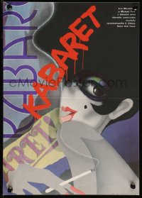 9r0279 CABARET Czech 11x16 1989 Liza Minnelli in Nazi Germany, Fosse, different art by Bartosova!