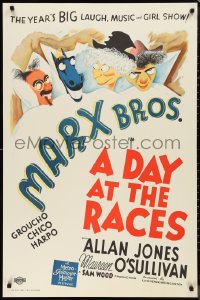 9r0342 DAY AT THE RACES style D S2 poster 2002 Groucho, Chico & Harpo Marx in bed with horse!