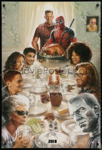 9r1121 DEADPOOL 2 teaser DS 1sh 2018 wacky parody art of Norman Rockwell's Freedom from Want