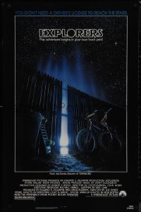 9r1138 EXPLORERS 1sh 1985 directed by Joe Dante, the adventure begins in your own back yard!