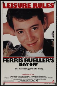 9r1143 FERRIS BUELLER'S DAY OFF 1sh 1986 c/u of Matthew Broderick in John Hughes teen classic!