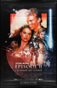 9r0185 ATTACK OF THE CLONES advance DS French 1p 2002 Star Wars Episode II, art by Drew Struzan!