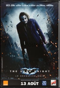 9r0195 DARK KNIGHT teaser DS French 1p 2008 great image of Heath Ledger as the Joker!