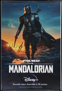 9r0209 MANDALORIAN TV teaser DS French 1p 2020 sci-fi image of the bounty hunter w/ 'Baby Yoda'!