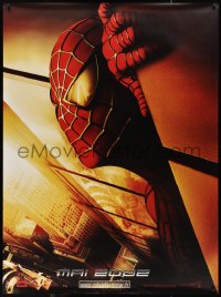 9r0219 SPIDER-MAN teaser DS French 1p 2002 Tobey Maguire w/WTC towers in eyes, Marvel Comics!