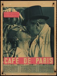 9r0920 CAFE DE PARIS French 24x32 1938 LaCombe, great romantic close-up of top stars, ultra rare!